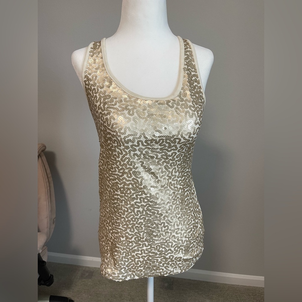 3/$20 Gold Sequin Tank Top